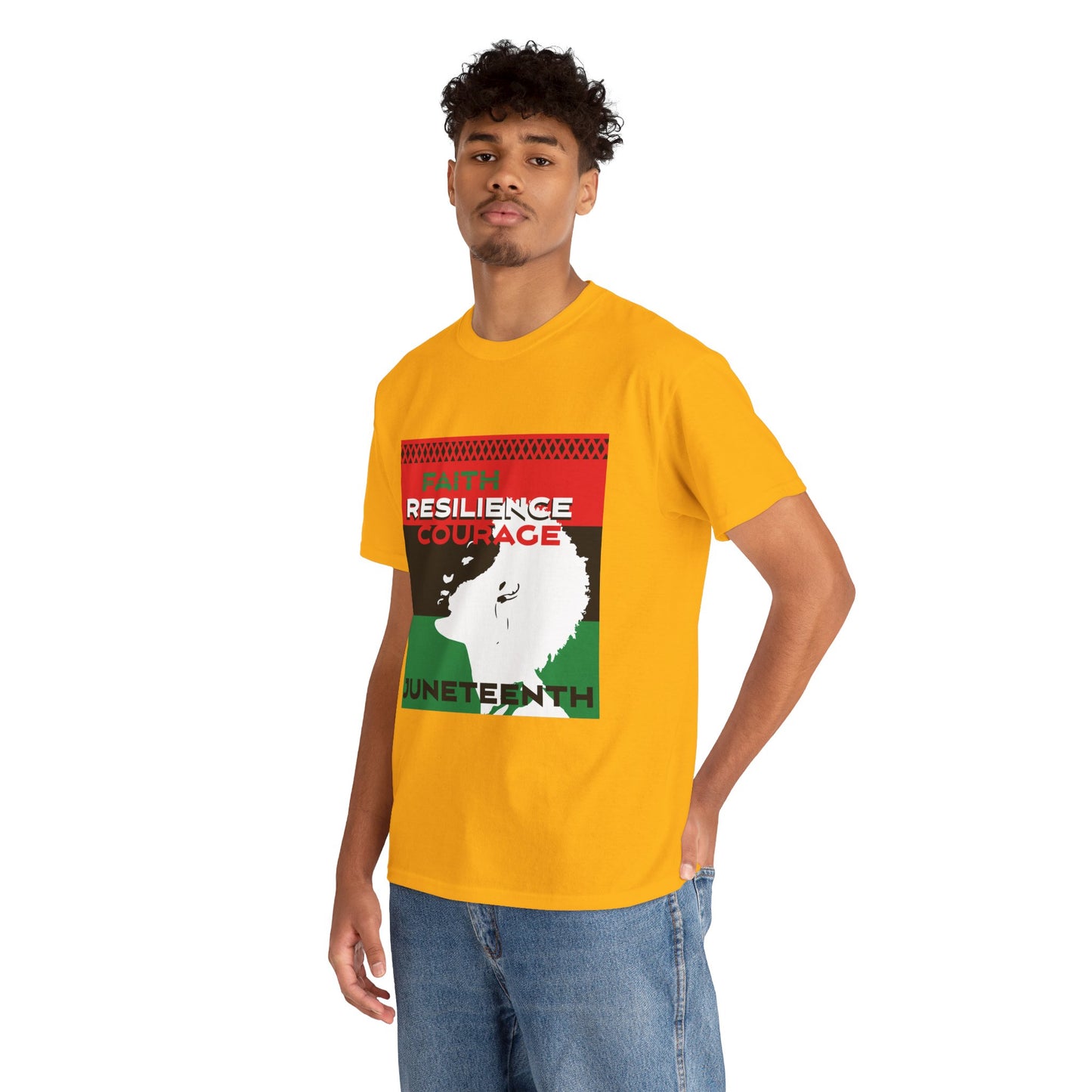 Juneteenth: Faith, Resilience, Courage Unisex Heavy Cotton Tee