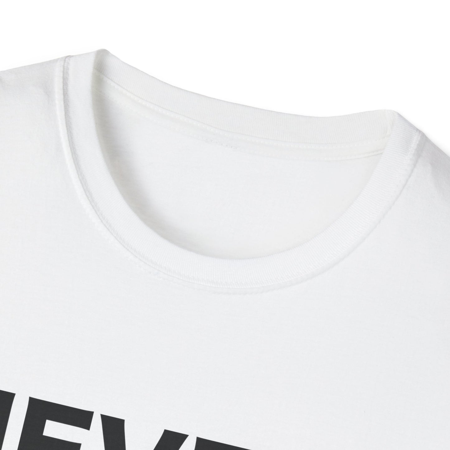 Breast Cancer Awareness: "Never Give Up" Unisex Softstyle T-Shirt