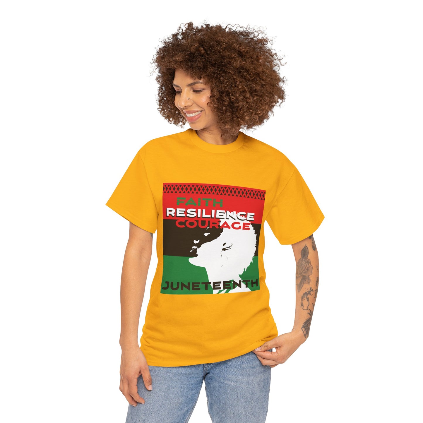 Juneteenth: Faith, Resilience, Courage Unisex Heavy Cotton Tee