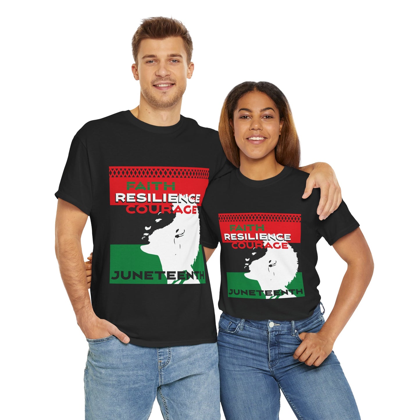 Juneteenth: Faith, Resilience, Courage Unisex Heavy Cotton Tee