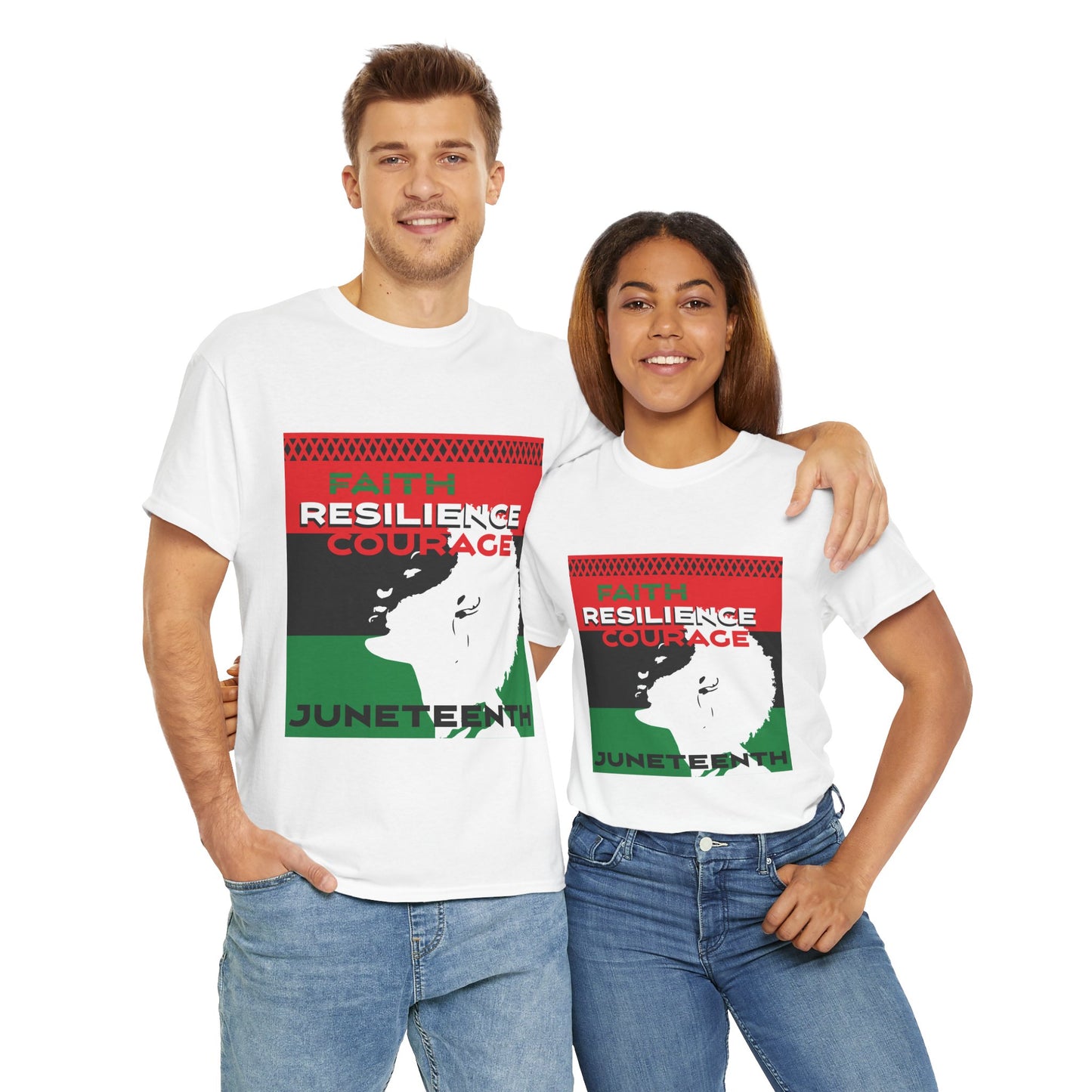 Juneteenth: Faith, Resilience, Courage Unisex Heavy Cotton Tee