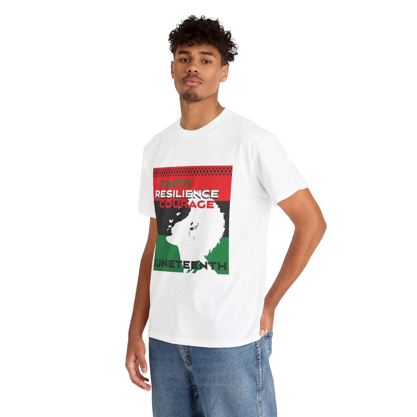 Juneteenth: Faith, Resilience, Courage Unisex Heavy Cotton Tee