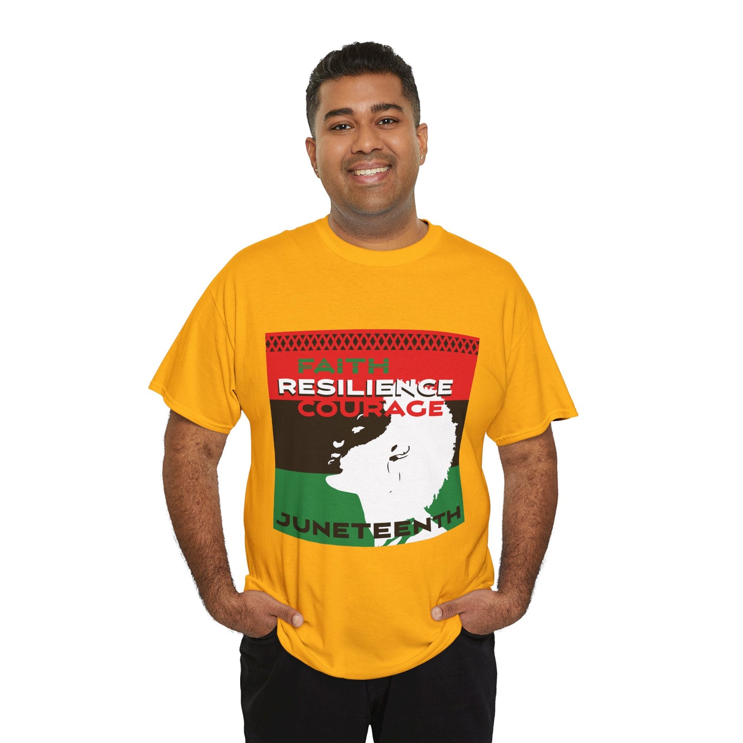 Juneteenth: Faith, Resilience, Courage Unisex Heavy Cotton Tee