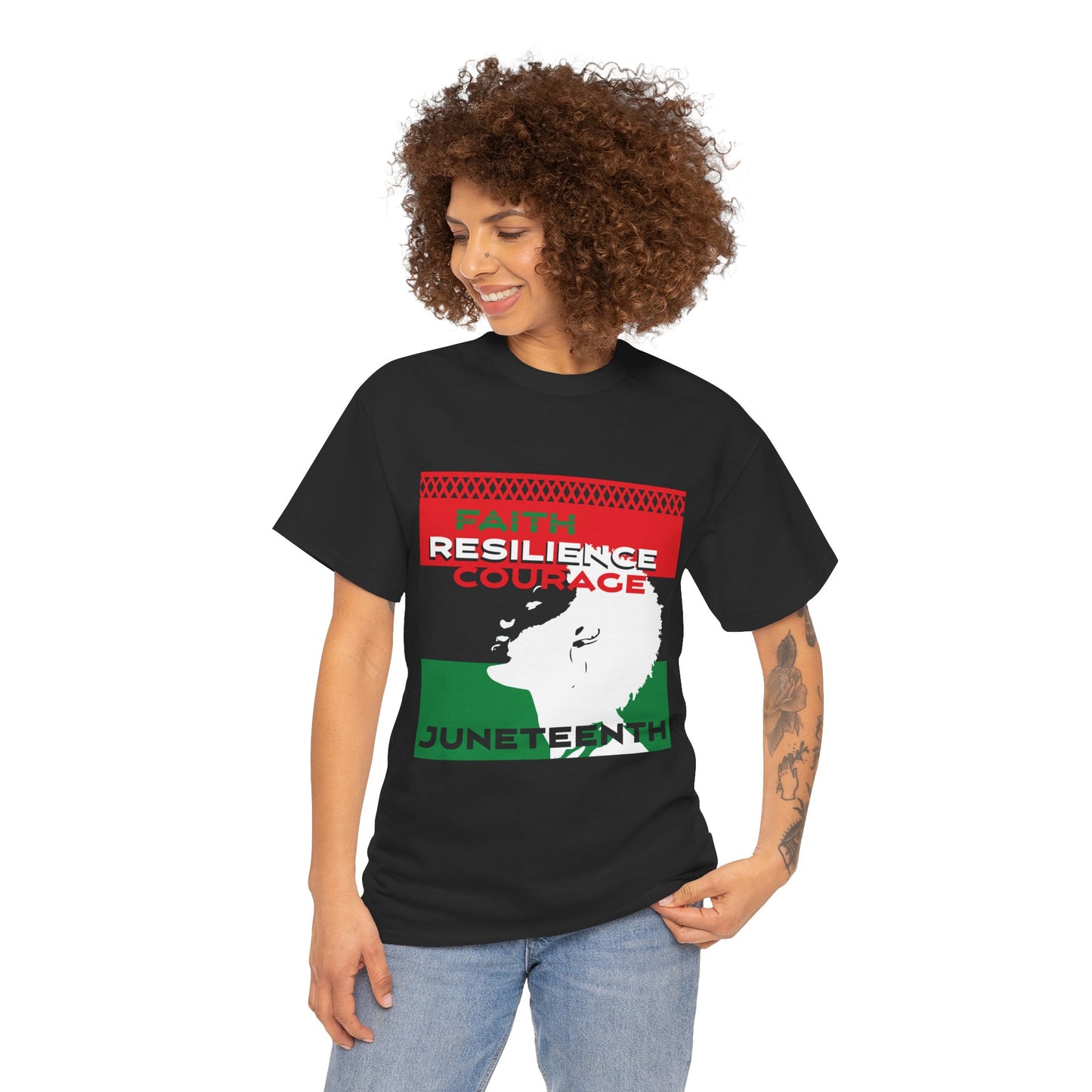 Juneteenth: Faith, Resilience, Courage Unisex Heavy Cotton Tee