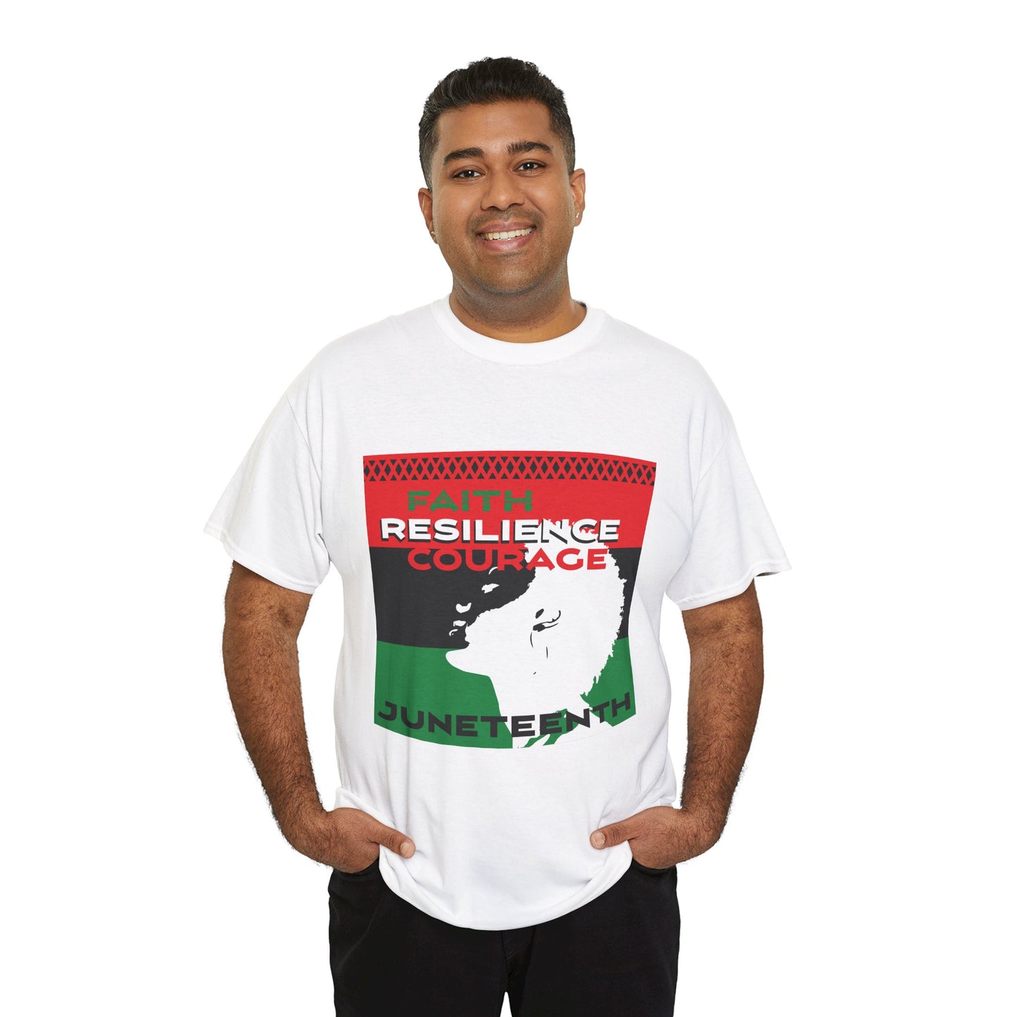 Juneteenth: Faith, Resilience, Courage Unisex Heavy Cotton Tee