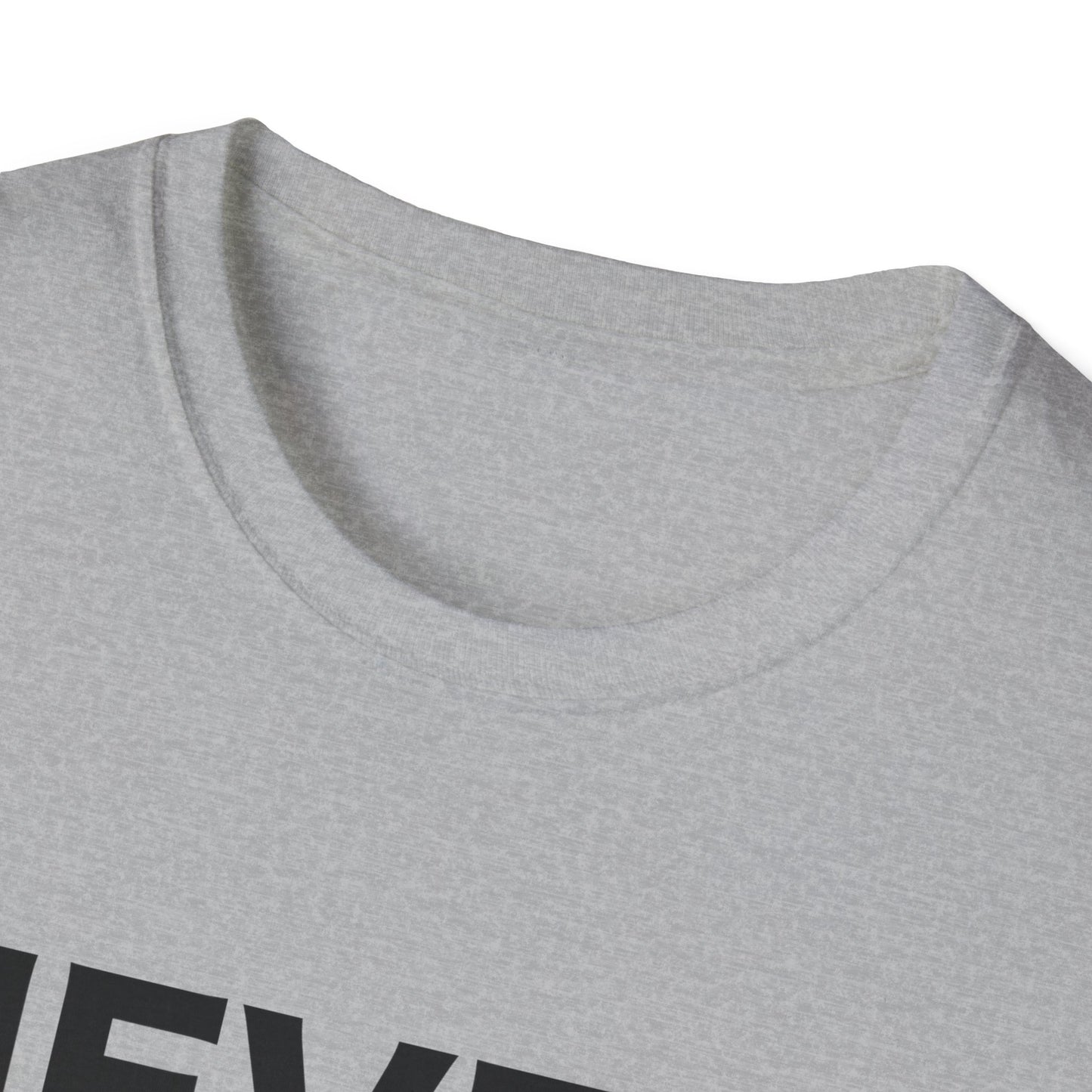 Breast Cancer Awareness: "Never Give Up" Unisex Softstyle T-Shirt