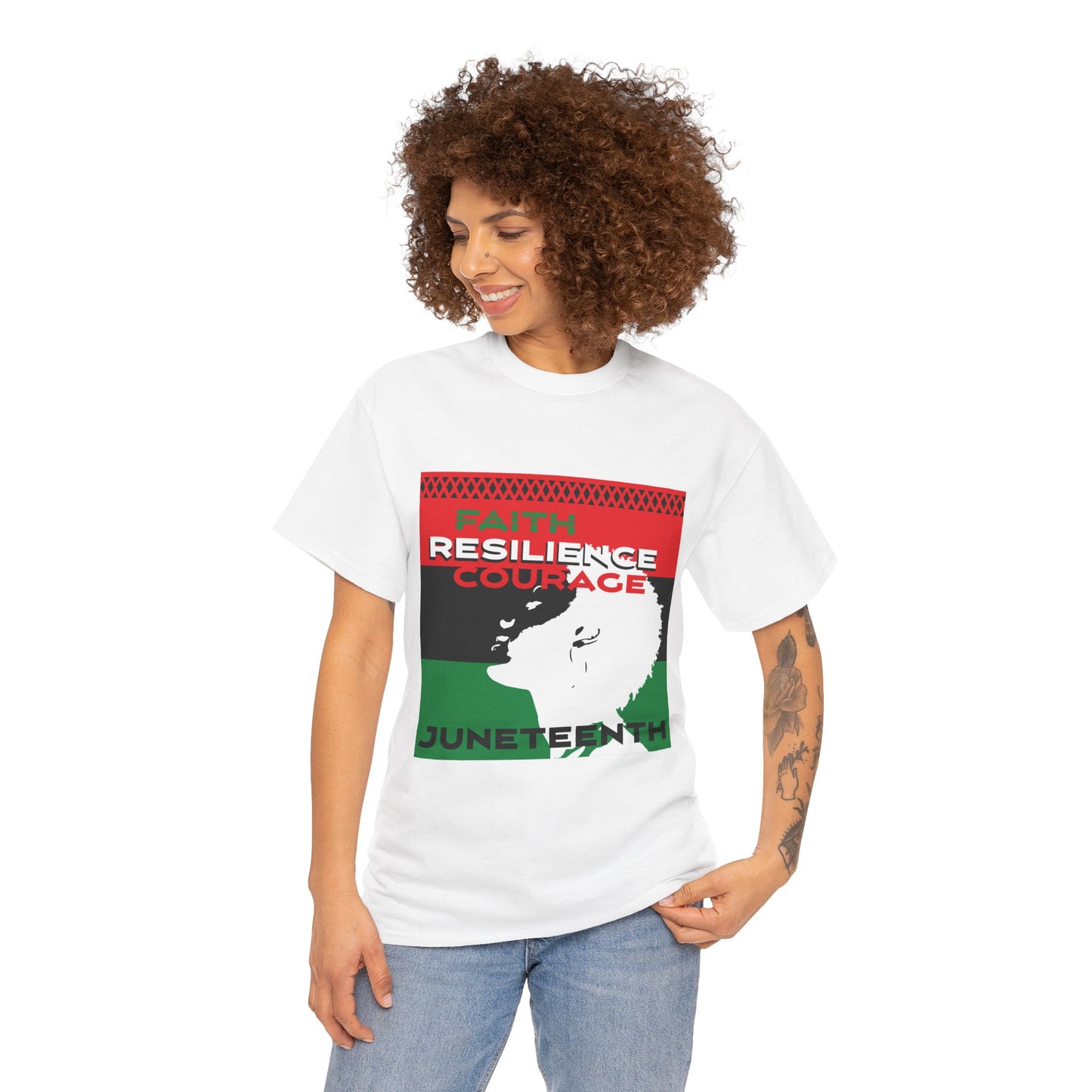 Juneteenth: Faith, Resilience, Courage Unisex Heavy Cotton Tee