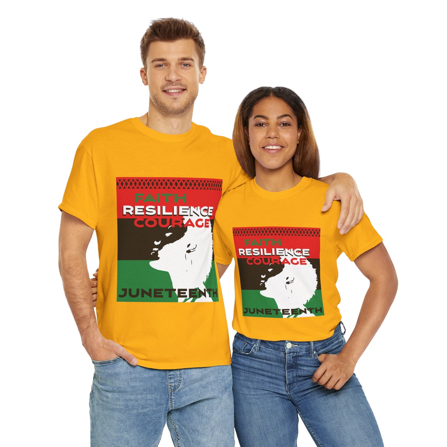 Juneteenth: Faith, Resilience, Courage Unisex Heavy Cotton Tee