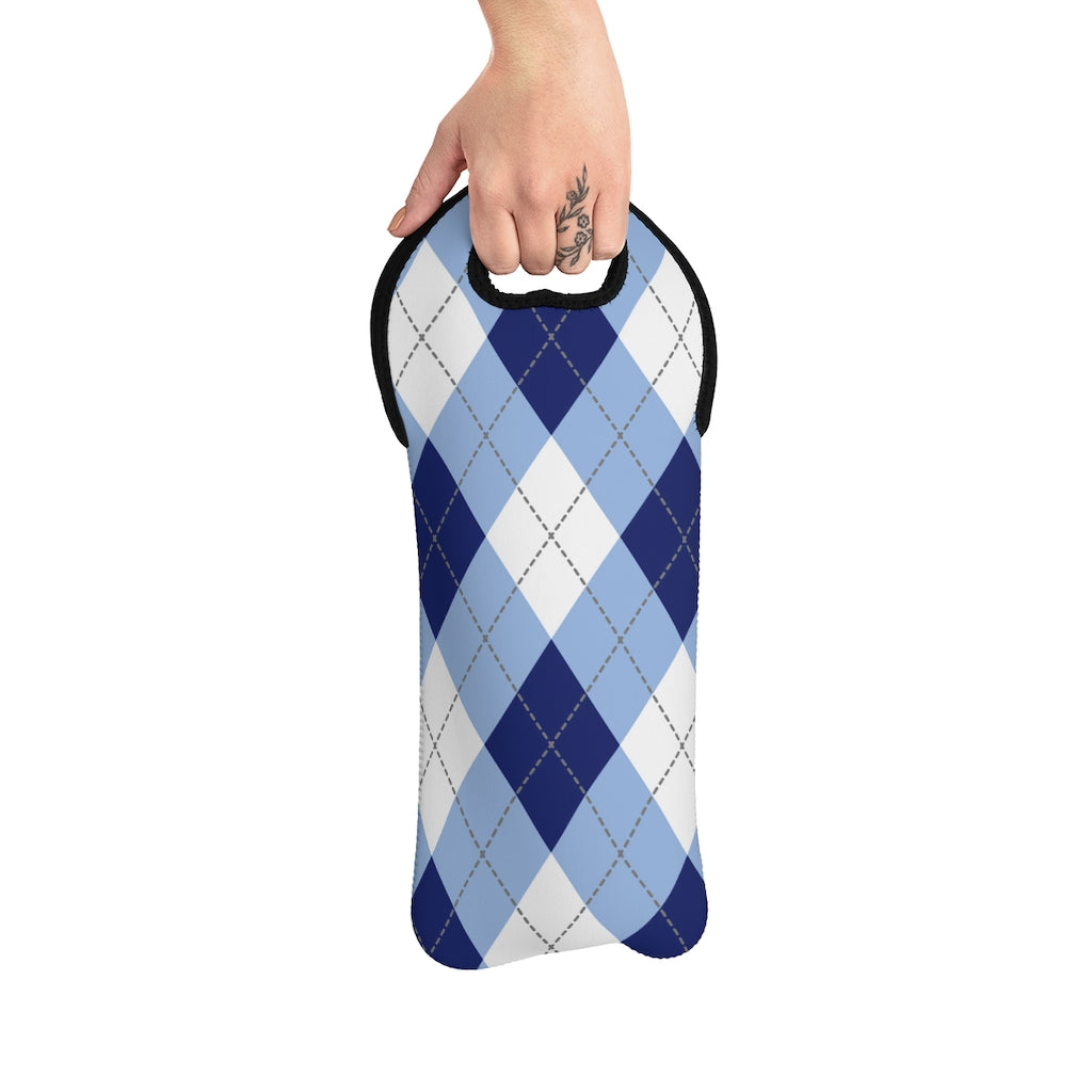 Wine Tote Bag - Argyle: Spelman College Colors