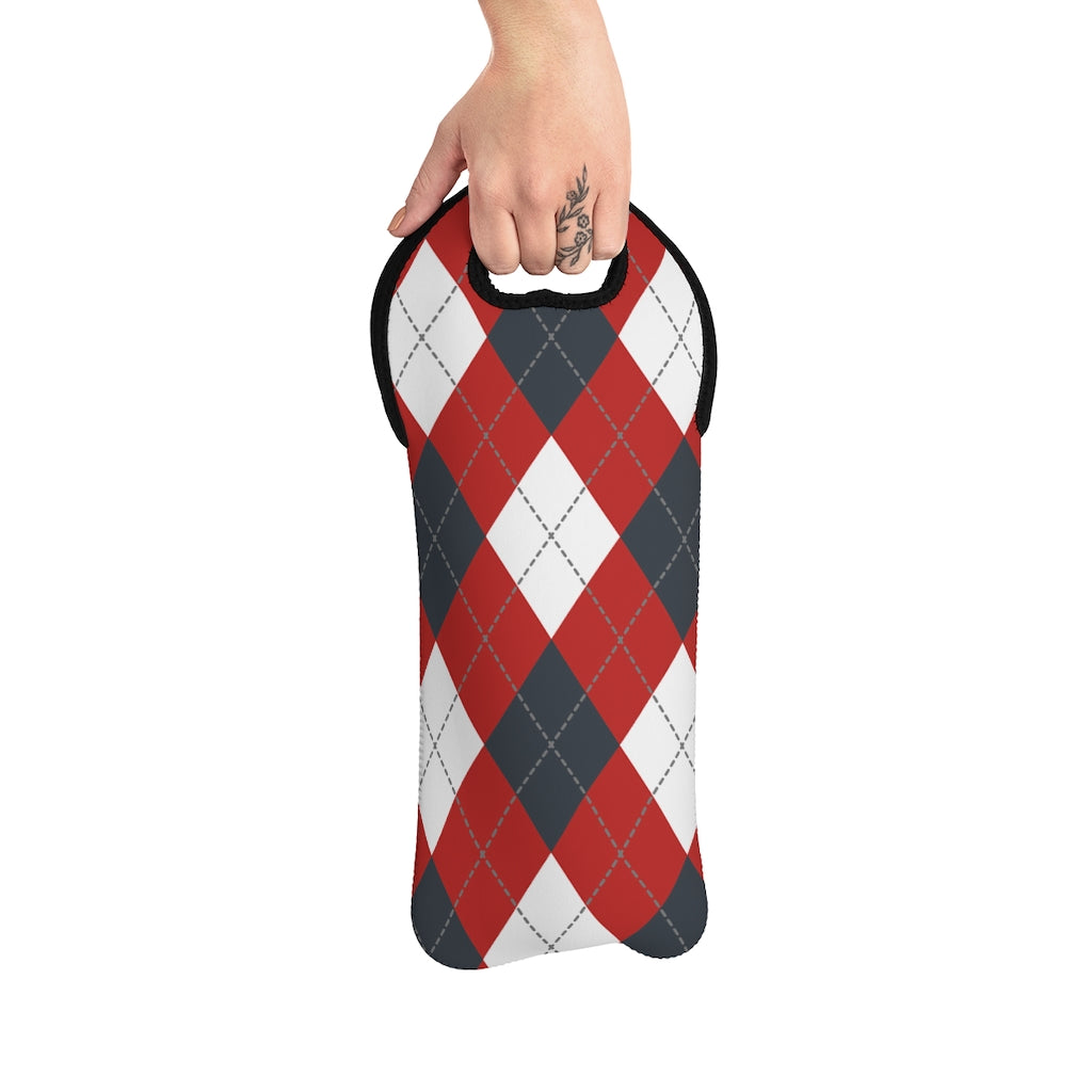 Wine Tote Bag - Argyle: CAU College Colors