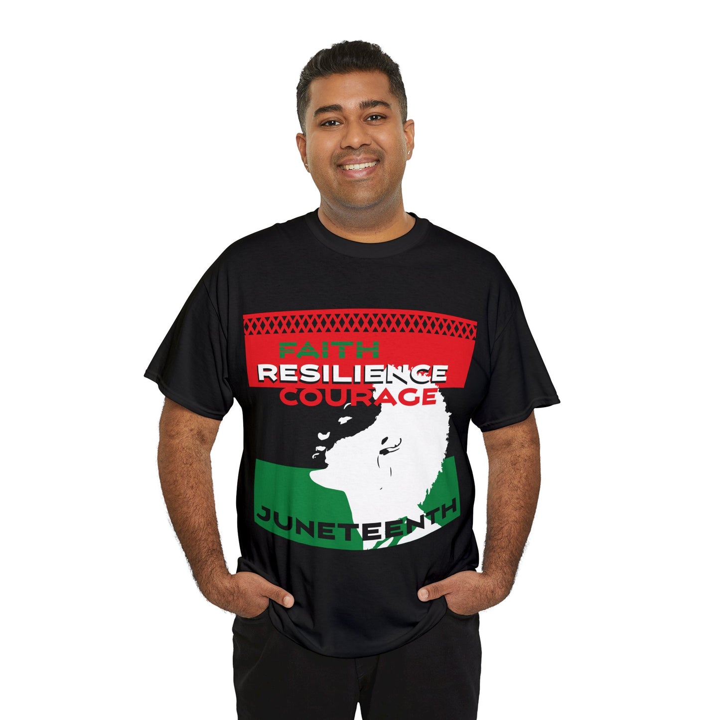 Juneteenth: Faith, Resilience, Courage Unisex Heavy Cotton Tee