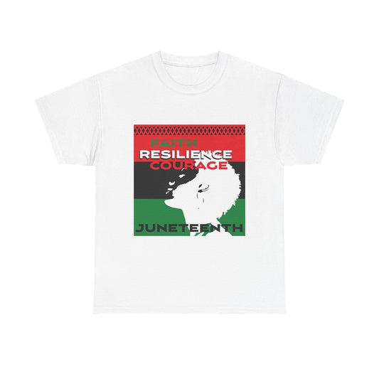 Juneteenth: Faith, Resilience, Courage Unisex Heavy Cotton Tee