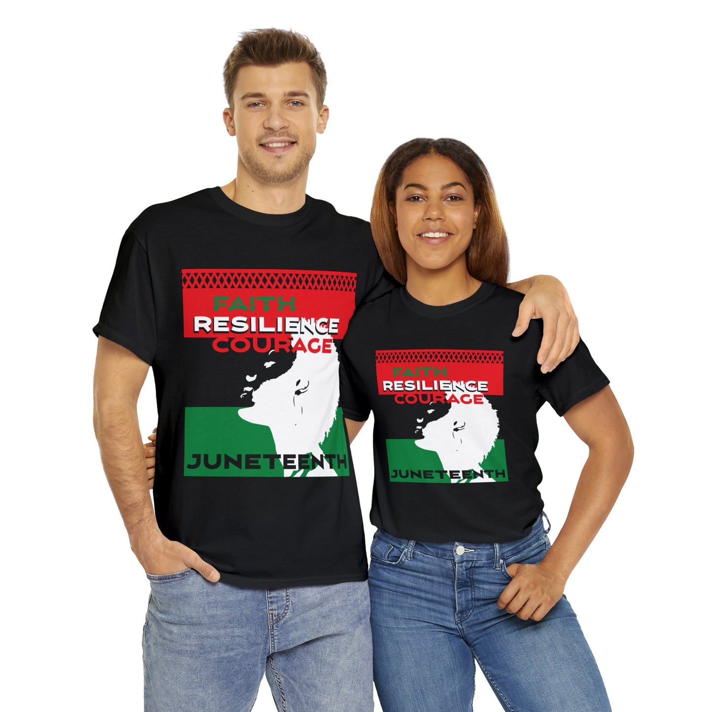 Juneteenth: Faith, Resilience, Courage Unisex Heavy Cotton Tee