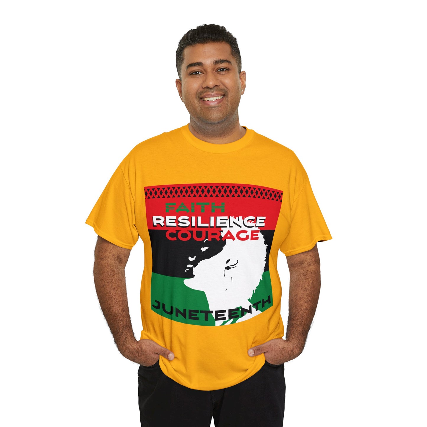 Juneteenth: Faith, Resilience, Courage Unisex Heavy Cotton Tee