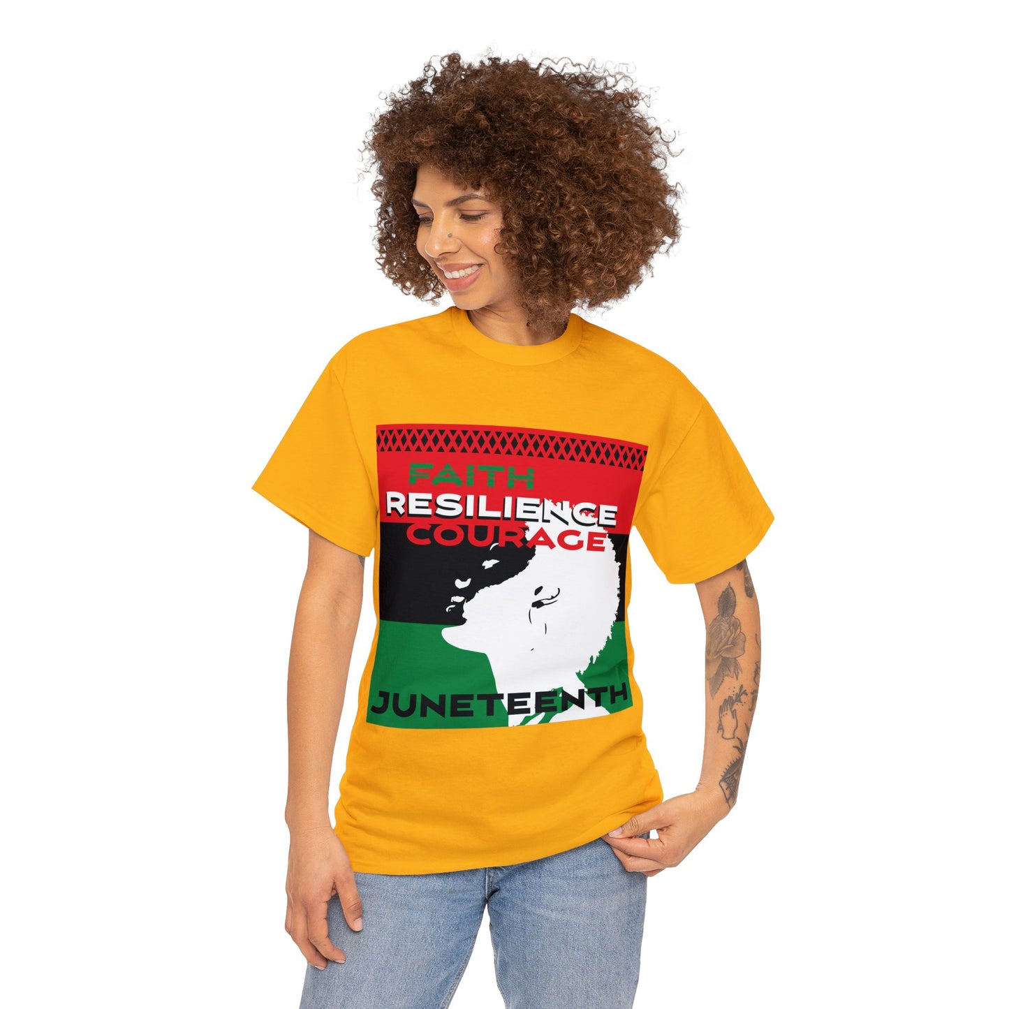 Juneteenth: Faith, Resilience, Courage Unisex Heavy Cotton Tee