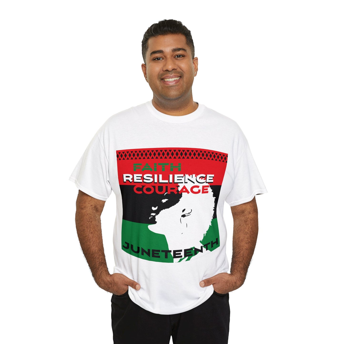 Juneteenth: Faith, Resilience, Courage Unisex Heavy Cotton Tee