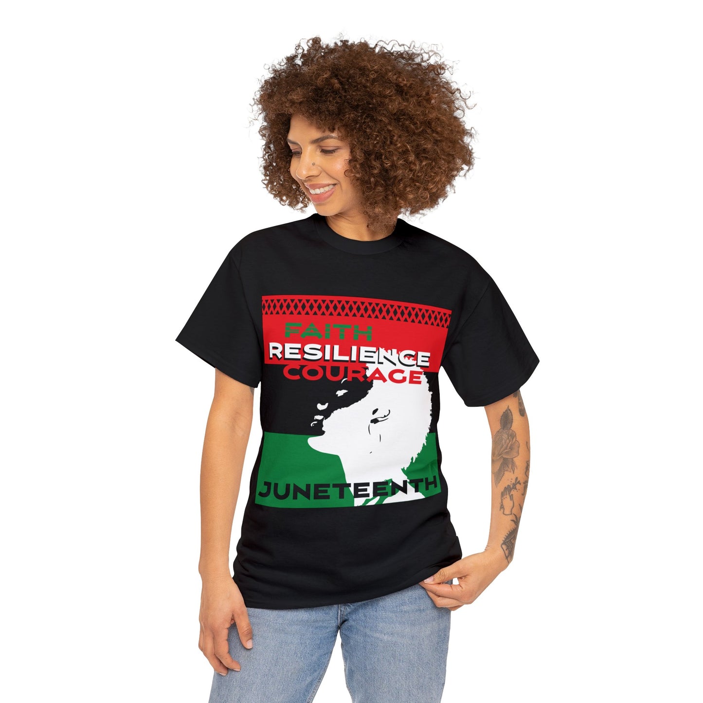 Juneteenth: Faith, Resilience, Courage Unisex Heavy Cotton Tee