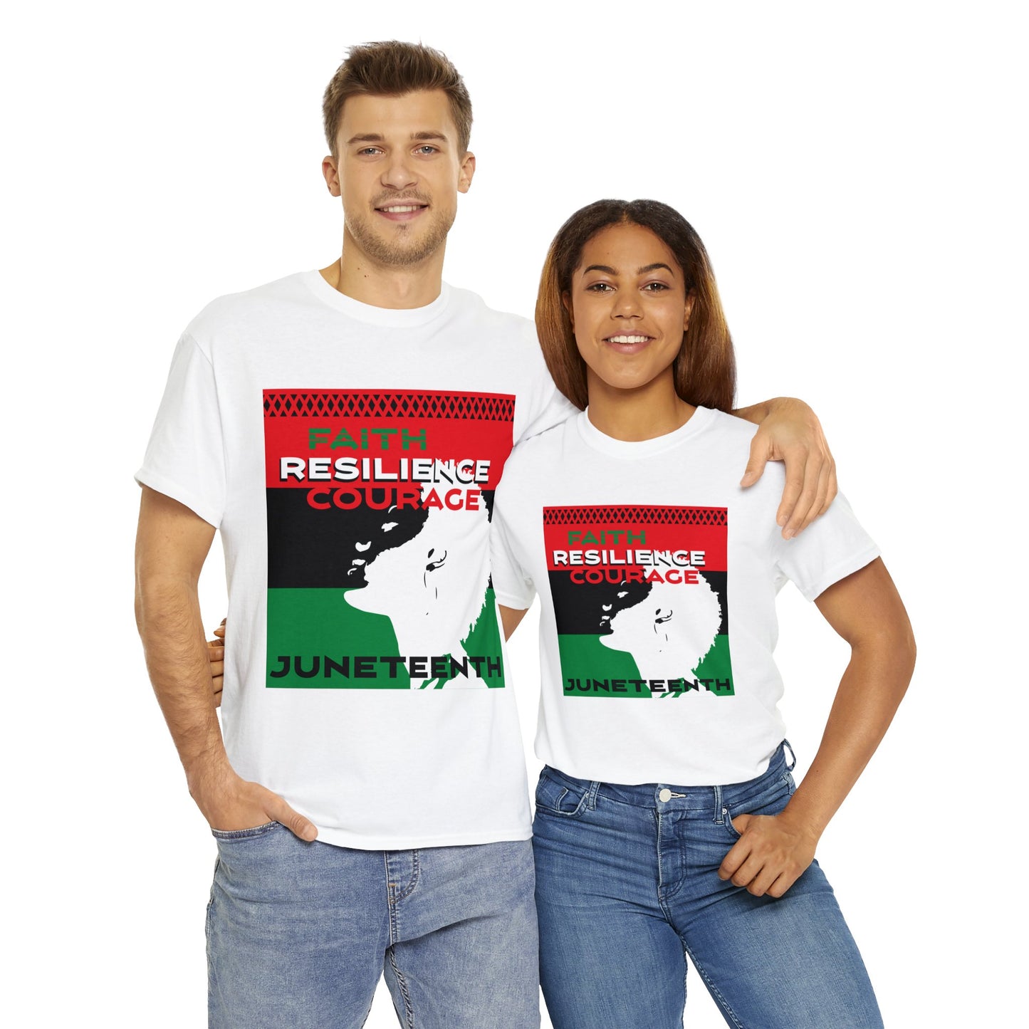 Juneteenth: Faith, Resilience, Courage Unisex Heavy Cotton Tee