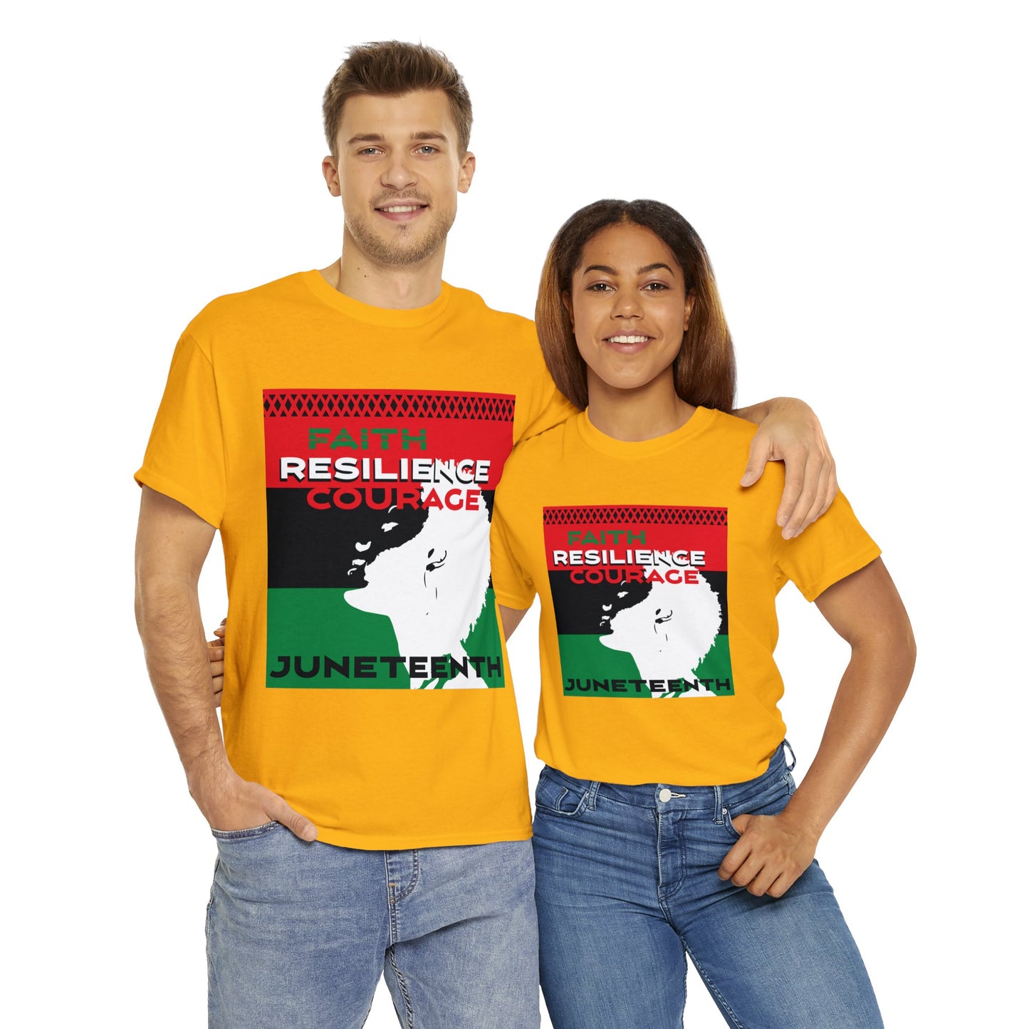 Juneteenth: Faith, Resilience, Courage Unisex Heavy Cotton Tee