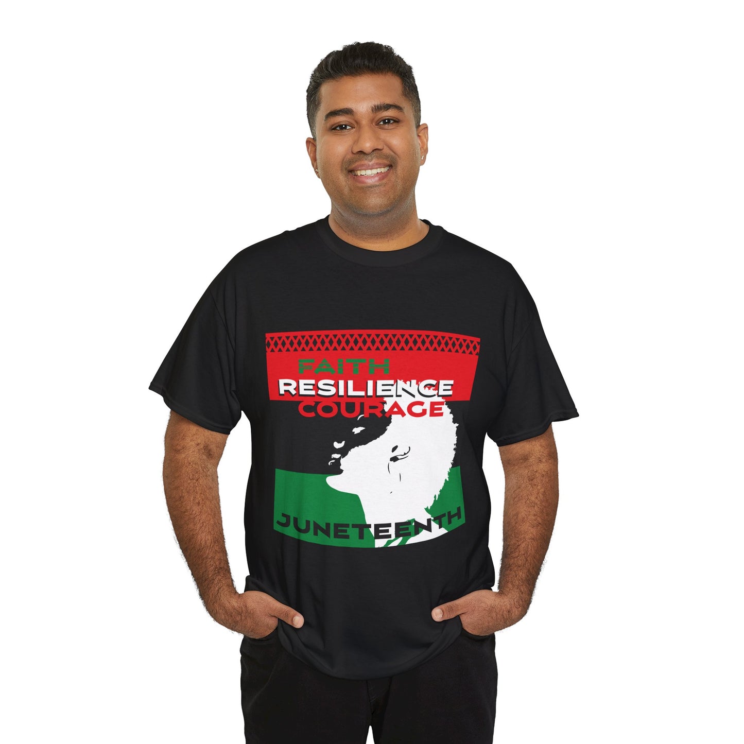 Juneteenth: Faith, Resilience, Courage Unisex Heavy Cotton Tee