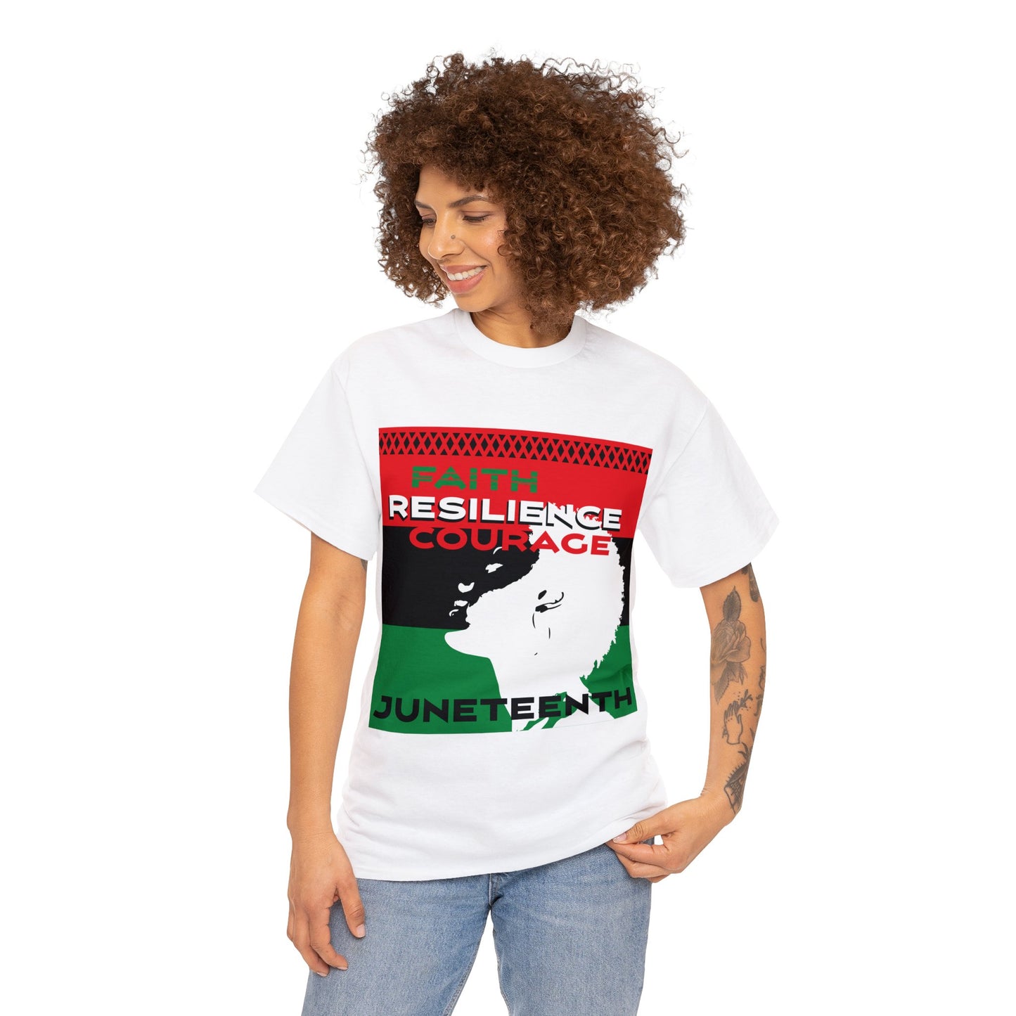 Juneteenth: Faith, Resilience, Courage Unisex Heavy Cotton Tee