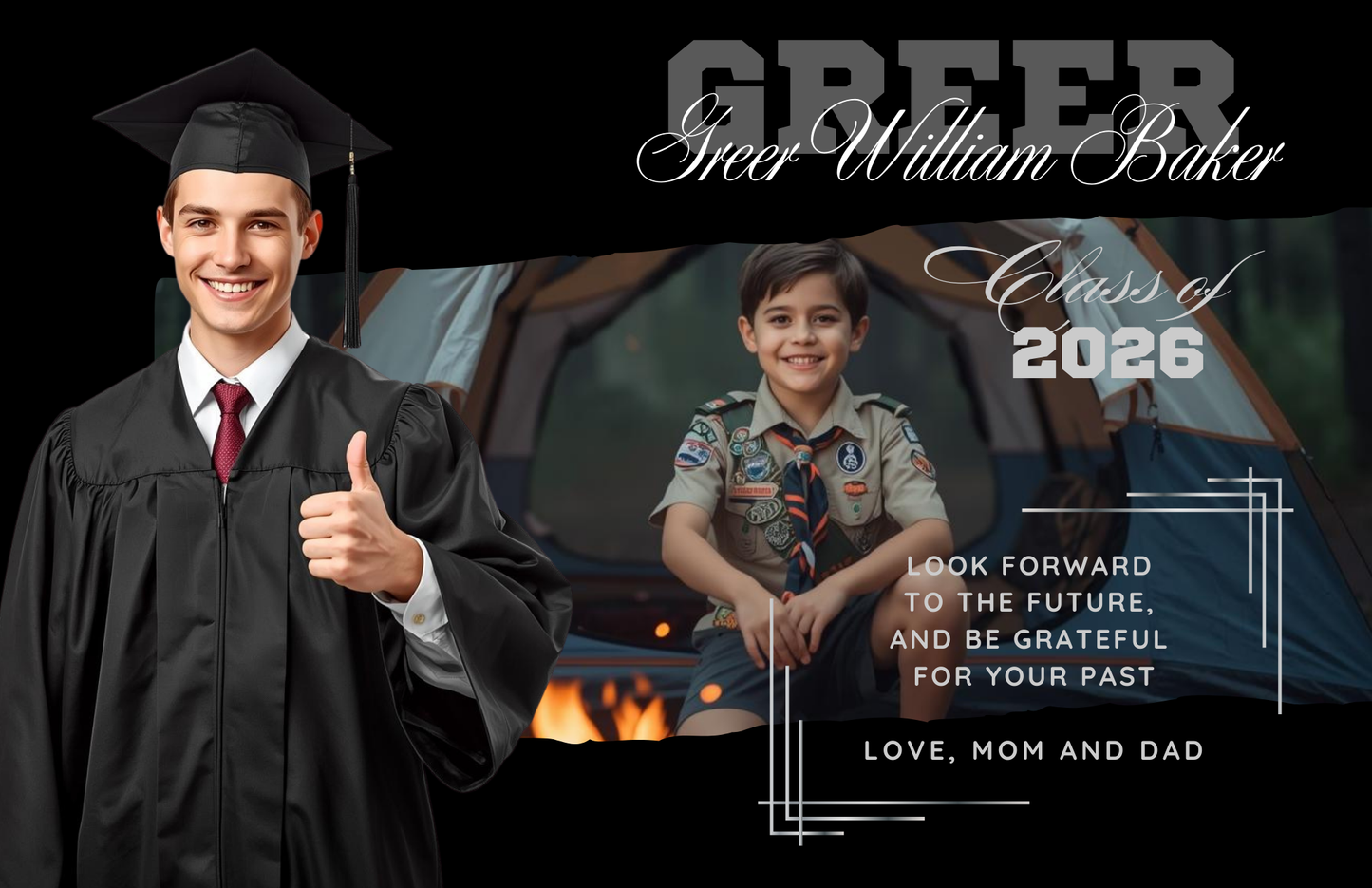Editable Yearbook Ad Template | Senior Tribute Bundle - Half and Quarter Page - Theme: Bold Adventures