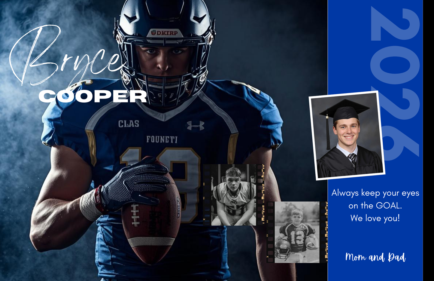 Editable Yearbook Ad Template | Senior Tribute Bundle - Half and Quarter Page - Theme: Friday Night Lights