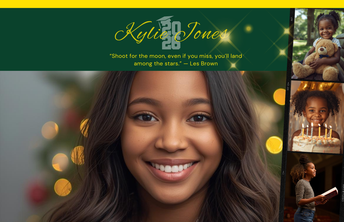 Editable Yearbook Ad Template | Senior Tribute Bundle - Half and Quarter Page - Theme: Starstruck