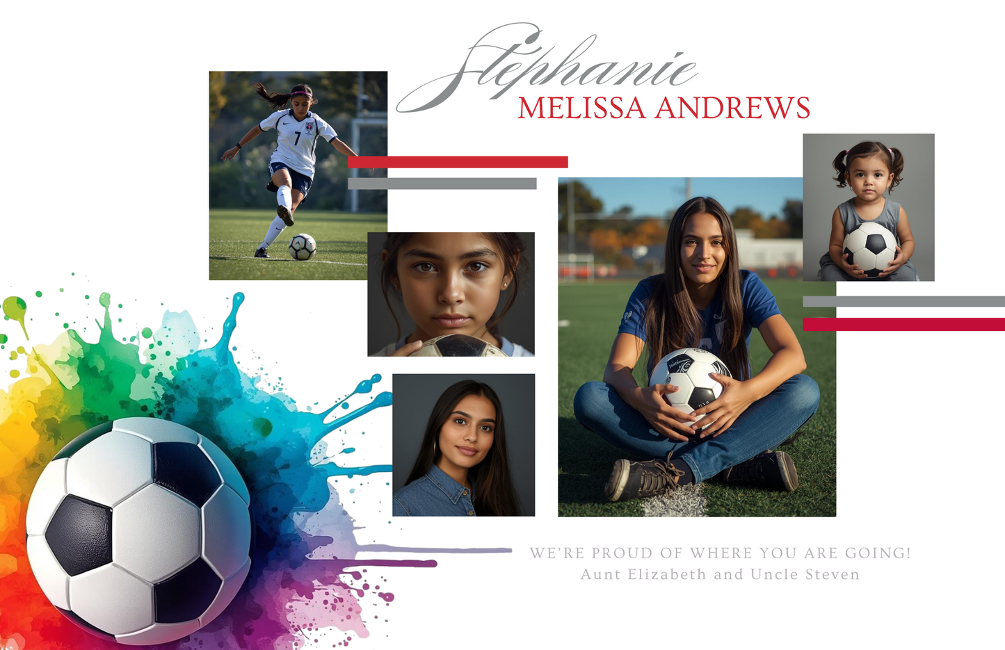Editable Yearbook Ad Template | Senior Tribute Bundle - Half and Quarter Page - Theme: Soccer Splash