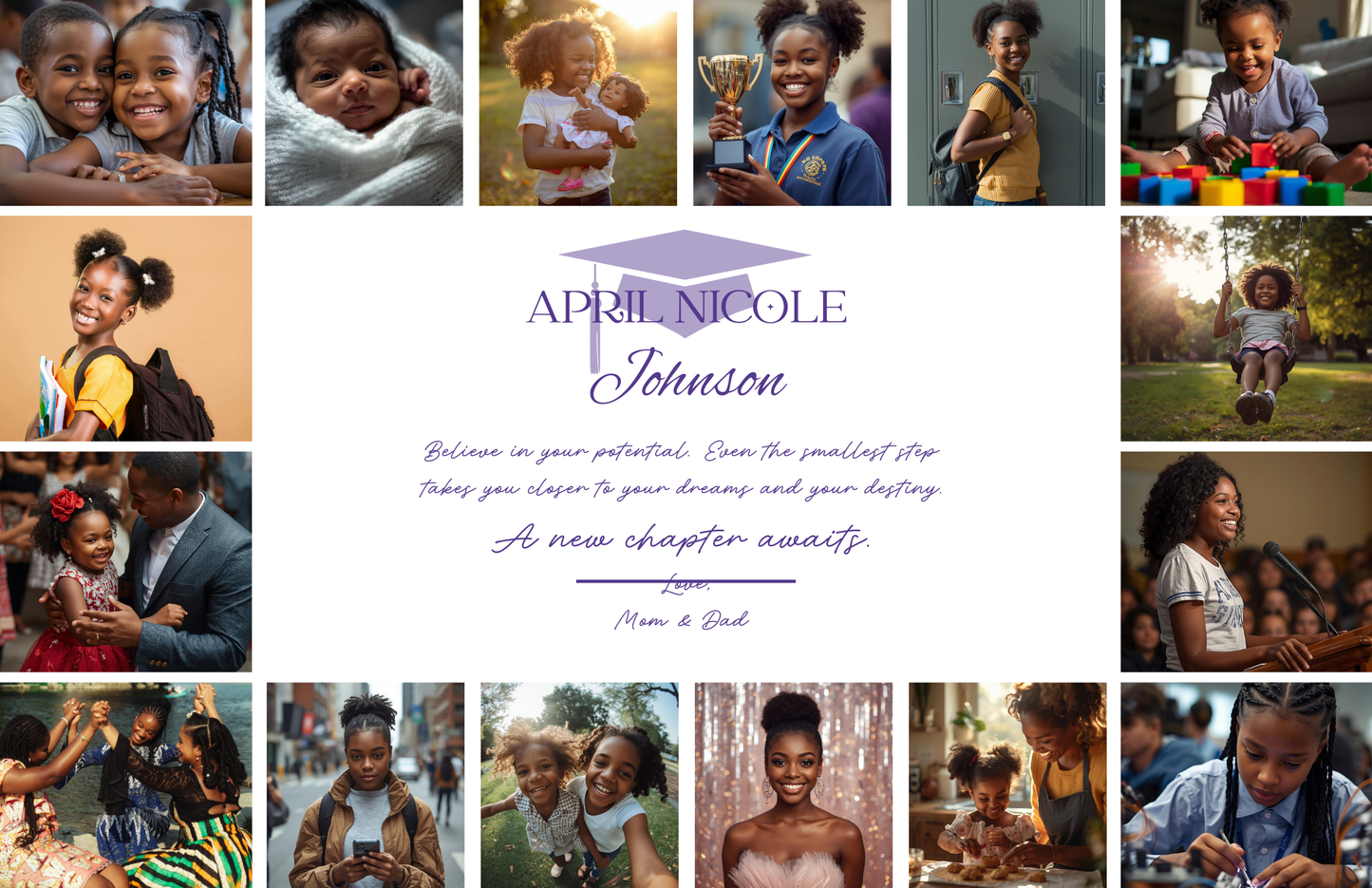 Editable Yearbook Ad Template | Senior Tribute Bundle - Half and Quarter Page - Theme: Memories Border