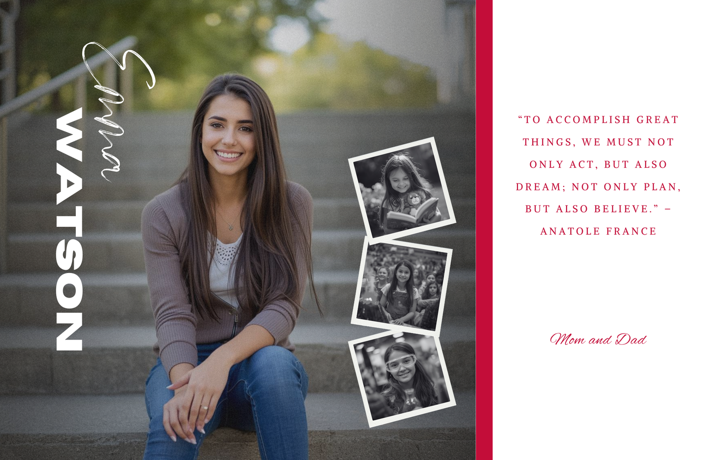 Editable Yearbook Ad Template | Senior Tribute Bundle - Half and Quarter Page - Theme: Simply Sassy