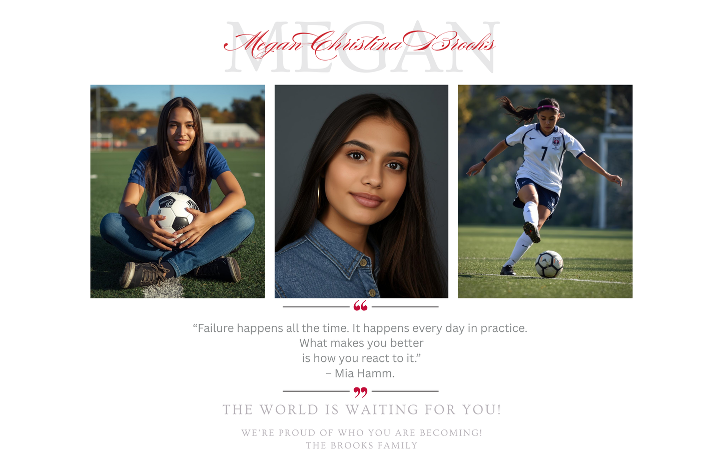Editable Yearbook Ad | Senior Tribute Bundle - Half Page and Quarter Page Template - Theme: Quote and Three Photos