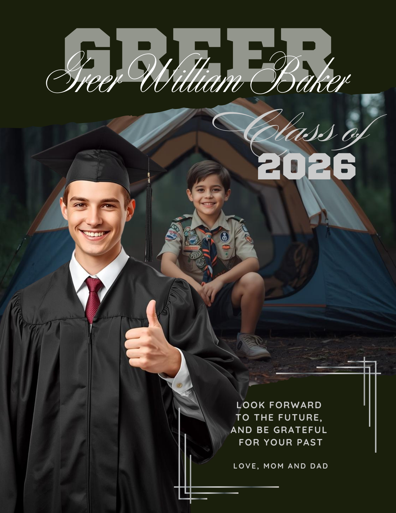 Editable Yearbook Ad Template | Senior Tribute Bundle - Half and Quarter Page - Theme: Bold Adventures