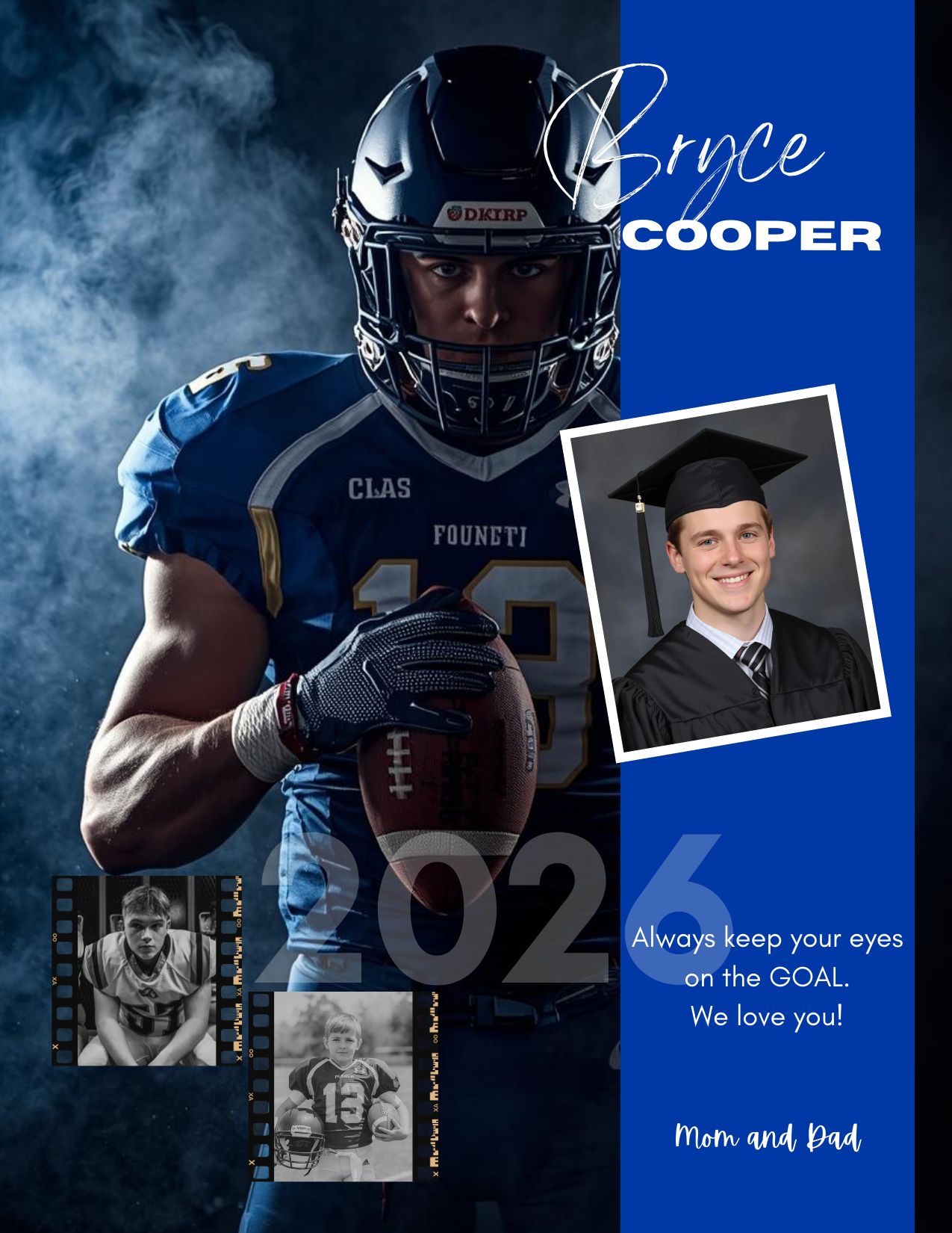 Editable Yearbook Ad Template | Senior Tribute Bundle - Half and Quarter Page - Theme: Friday Night Lights