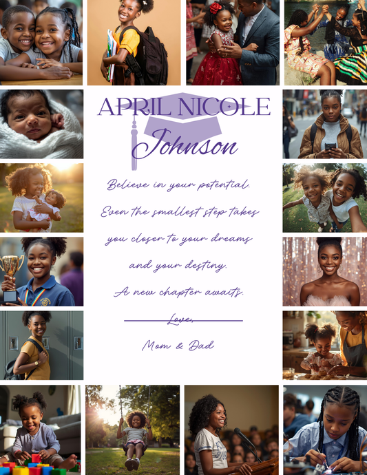 Editable Yearbook Ad Template | Senior Tribute Bundle - Half and Quarter Page - Theme: Memories Border
