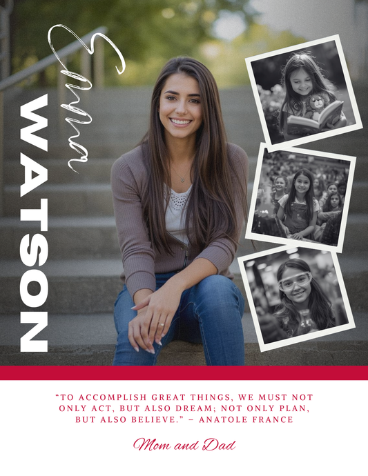 Editable Yearbook Ad Template | Senior Tribute Bundle - Half and Quarter Page - Theme: Simply Sassy