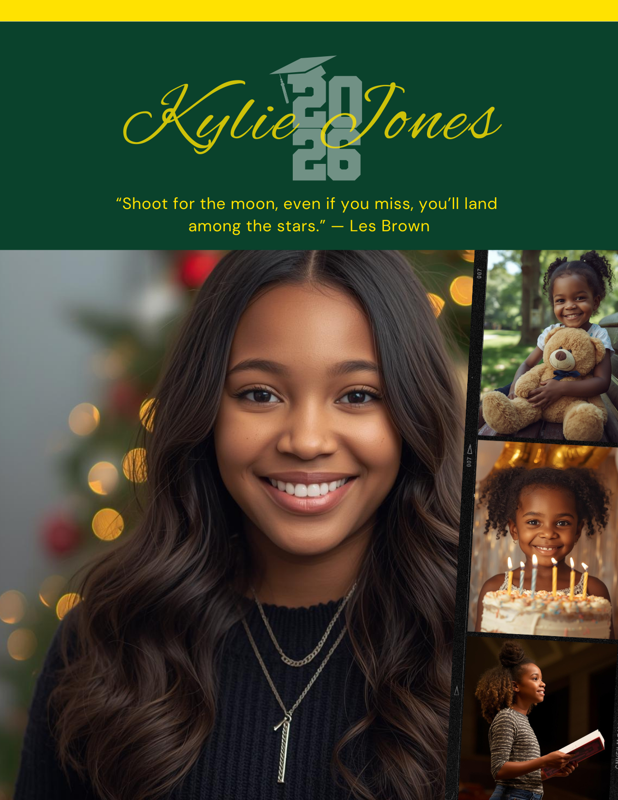 Editable Yearbook Ad Template | Senior Tribute Bundle - Half and Quarter Page - Theme: Starstruck