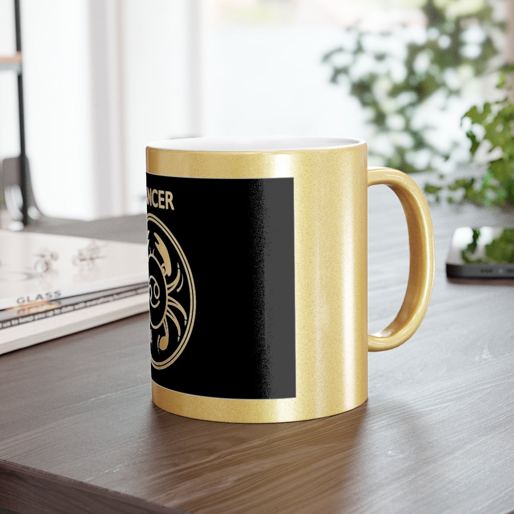 Cancer - 11 Oz Metallic Mug (Silver / Gold)