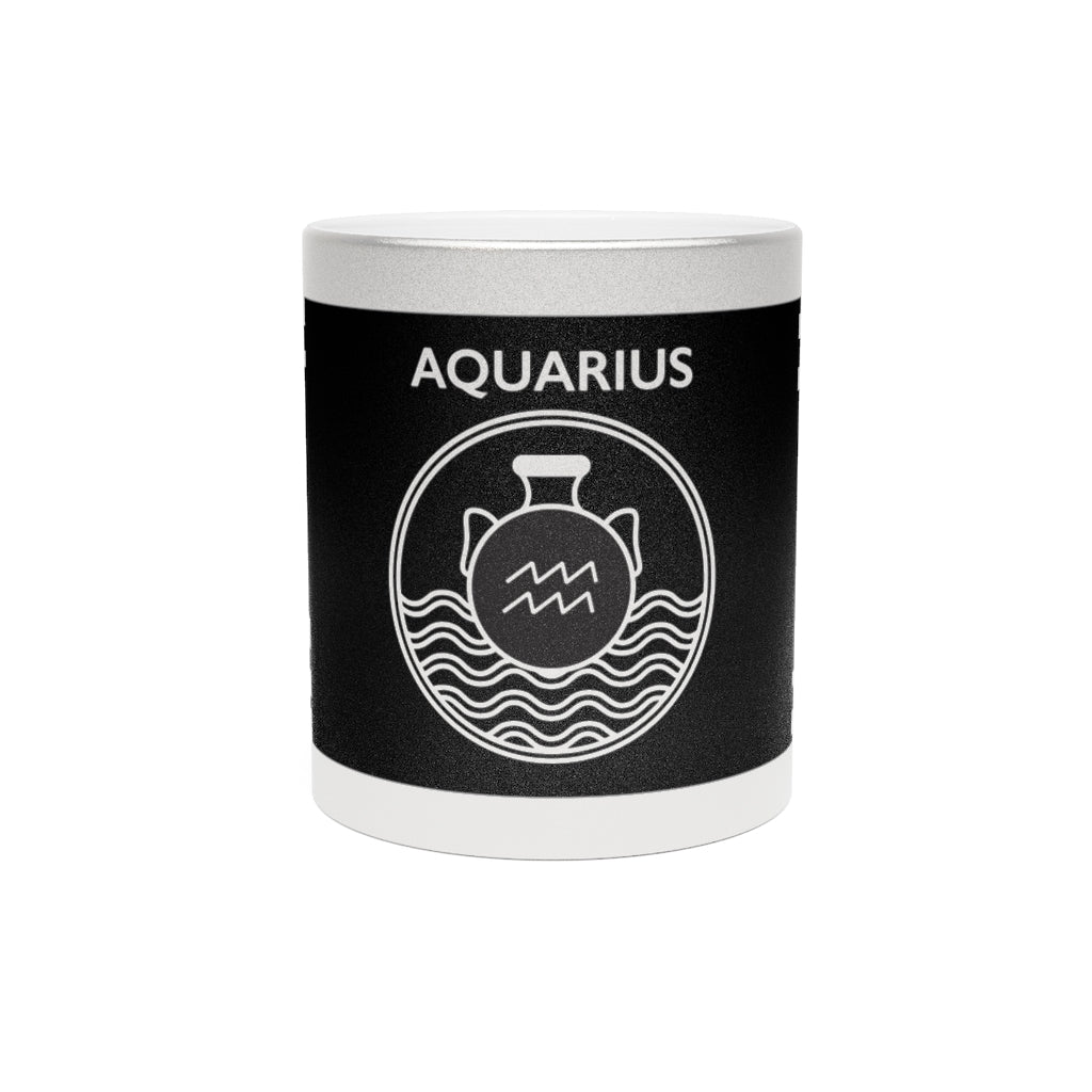 Aquarius - 11 Oz Metallic Mug (Silver / Gold)