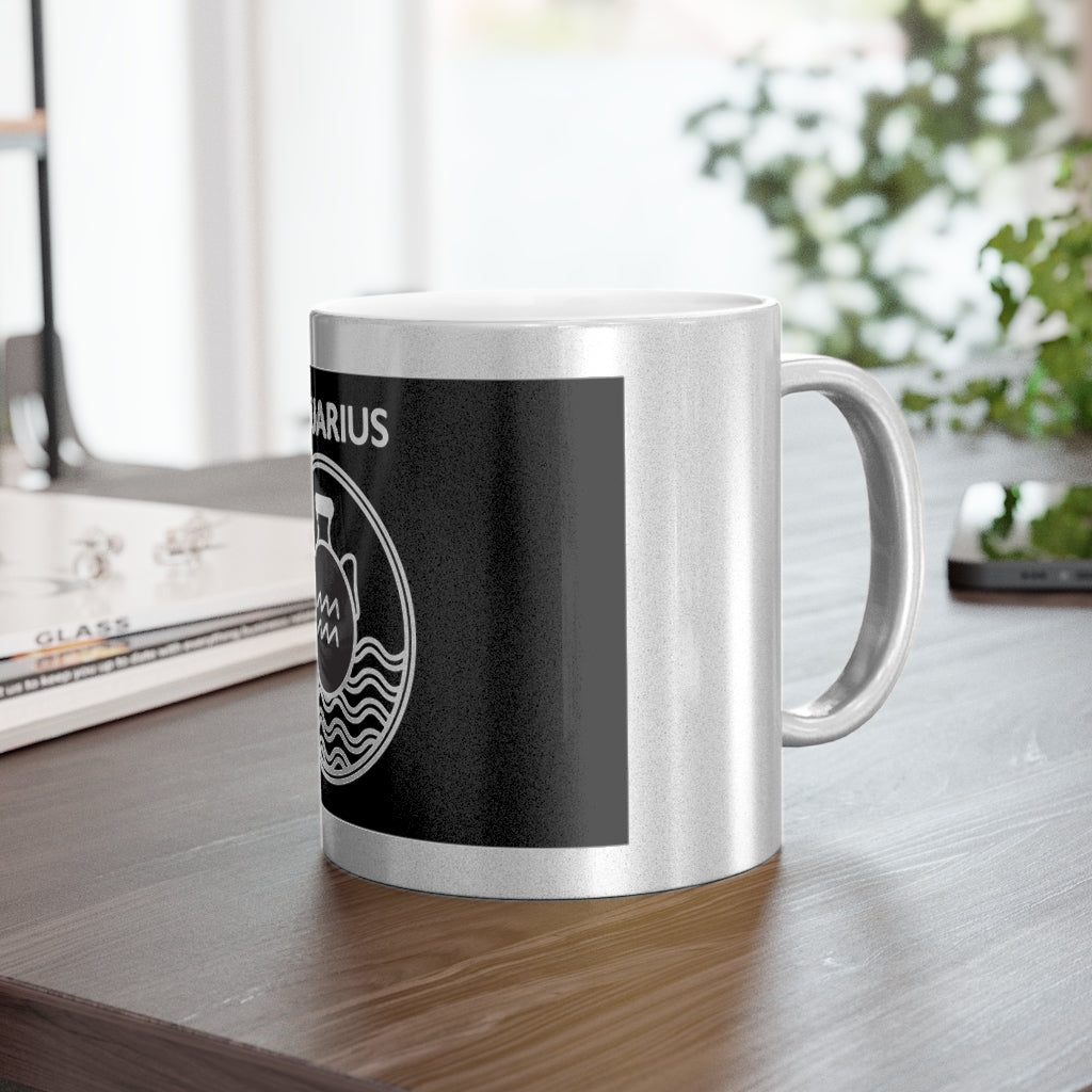 Aquarius - 11 Oz Metallic Mug (Silver / Gold)