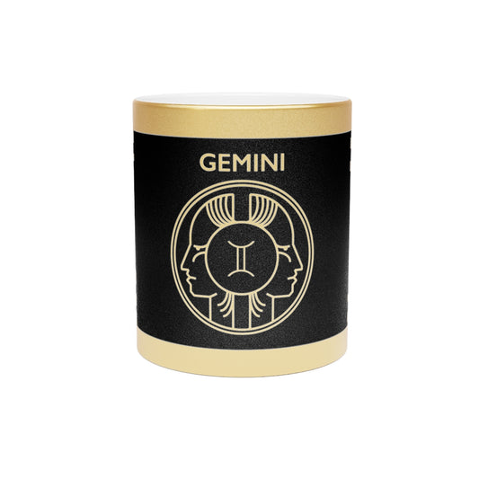 Gemini - 11 Oz Metallic Mug (Silver / Gold)