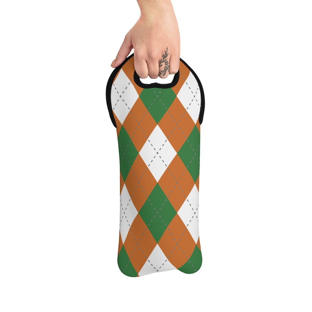 Wine Tote Bag - Argyle: FAMU College Colors