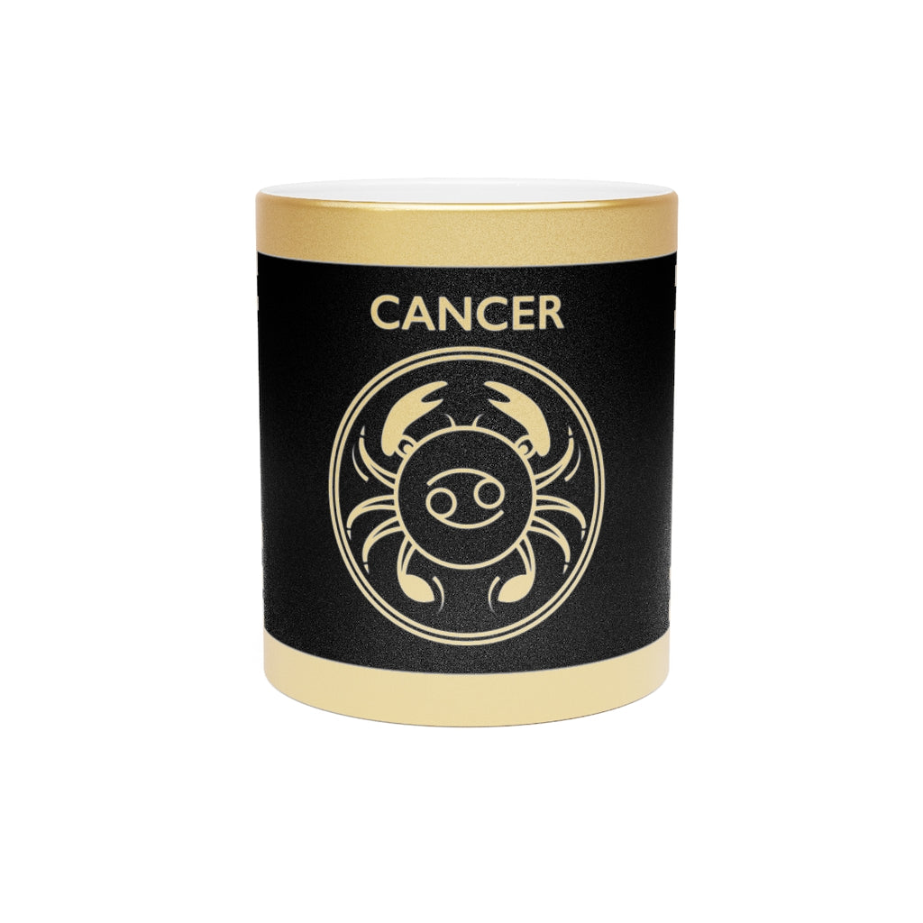 Cancer - 11 Oz Metallic Mug (Silver / Gold)