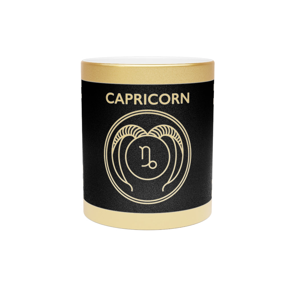 Capricorn - 11 Oz Metallic Mug (Silver / Gold)