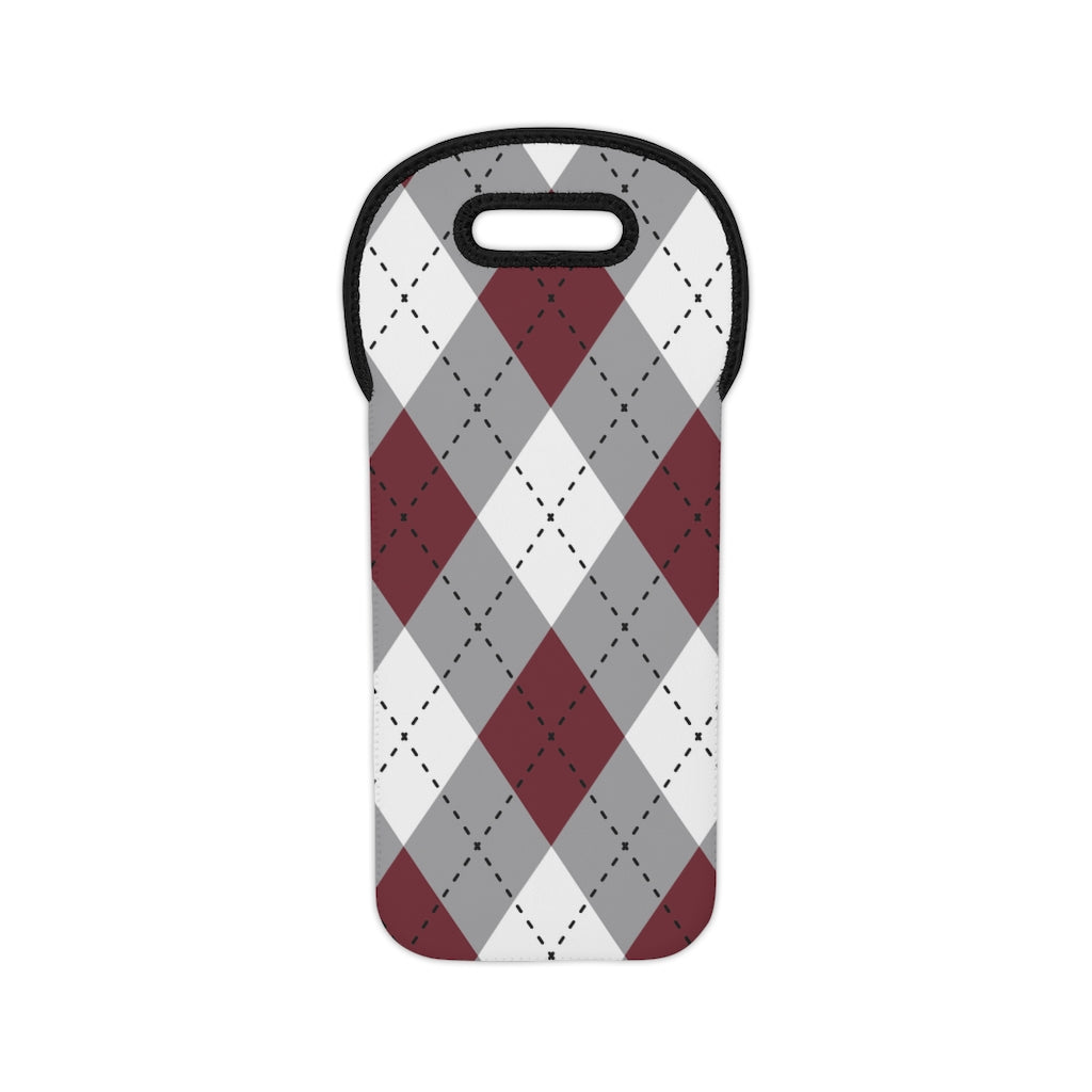 Wine Tote Bag - Argyle: Morehouse College Colors