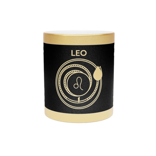 Leo - 11 Oz Metallic Mug (Silver / Gold)