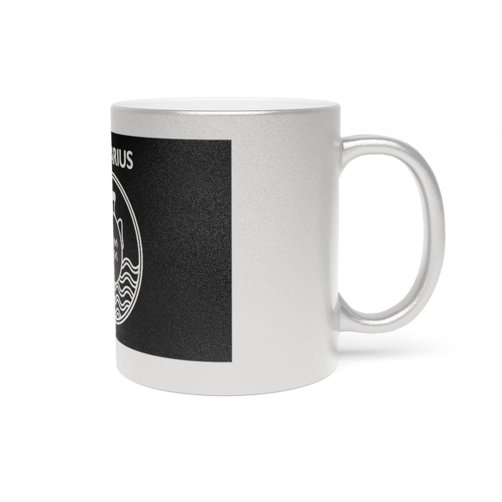 Aquarius - 11 Oz Metallic Mug (Silver / Gold)